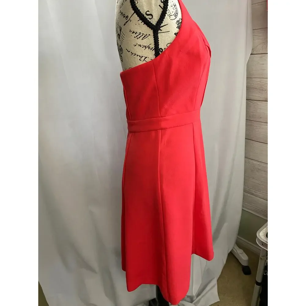 BCBGeneration Bittersweet Halter Fit & Flare Salmon Coral Dress Size 6 - Picture 3 of 10